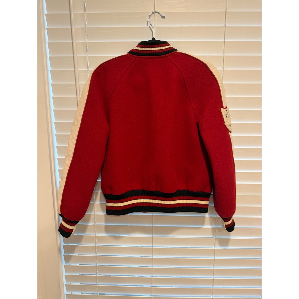 Coach New York Womens Red Wool Goat Leather Varsity Letterman Jacket F20496 S - Picture 6 of 9